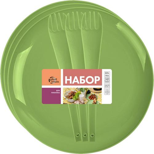 Набор для пикника тарелки+вилки 3 шт.