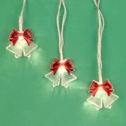 Гирлянда эл. насадка "Хрустальные колокольчики" 2м, 10LED*шампань, пост.свеч, ПВХпроз, 2хАА