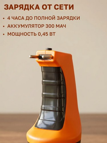 Фонарь аккумуляторный 4 ярк. LED, вилка 220В, пластик, 13x5,3 см