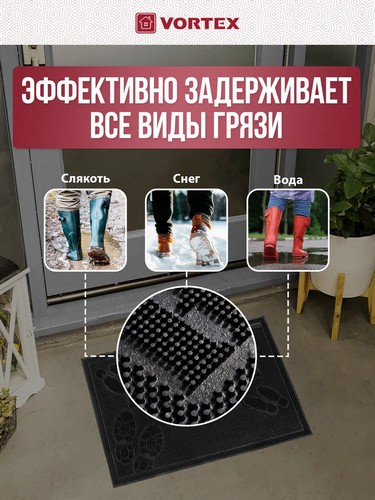 Коврик придверный 40*60см черный Вытирайте ноги