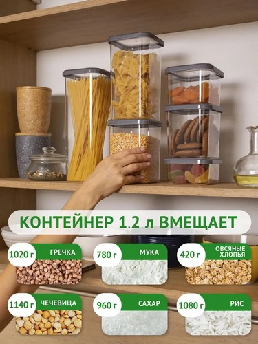 Банка 1,2л для сыпучих CUBBO SCANDI красный