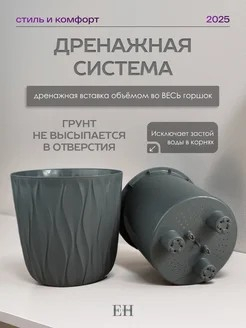 Горшок для цветов 3,6л d182 h177мм серый Desert