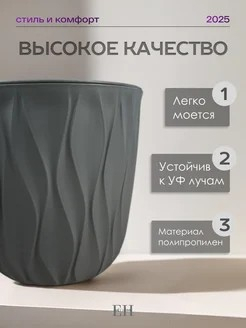Горшок для цветов 3,6л d182 h177мм серый Desert