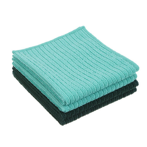 Набор салфеток из микрофибры в полоску, 4 шт, 30x30см, 220г/кв.м., 4 цвета