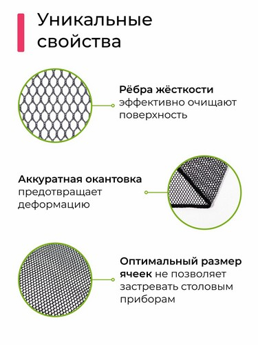 Сетка для мытья посуды, узелковая, 1шт, 30х30см, 130г/м2