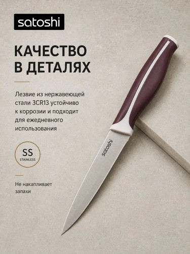 Нож кухонный универсальный тм SATOSHI Рамель, 15см