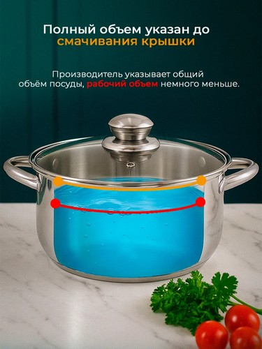 Кастрюля 1,7л 18х9см с крышкой Джерси