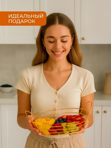 Корзина для фруктов 28,5х10х19,5см, сталь, акрил Кантри