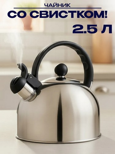 Чайник стальной 2,5л индукция RWK007
