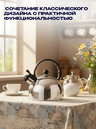Чайник стальной 2,5л индукция RWK007
