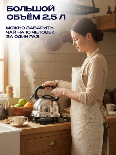 Чайник 2,5л стальной Корсика индукция