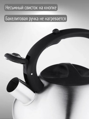 Чайник стальной 2,5л индукция зеркальный RWK-061-2.5L