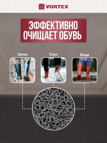 Коврик 50*70 придверный пористый черный
