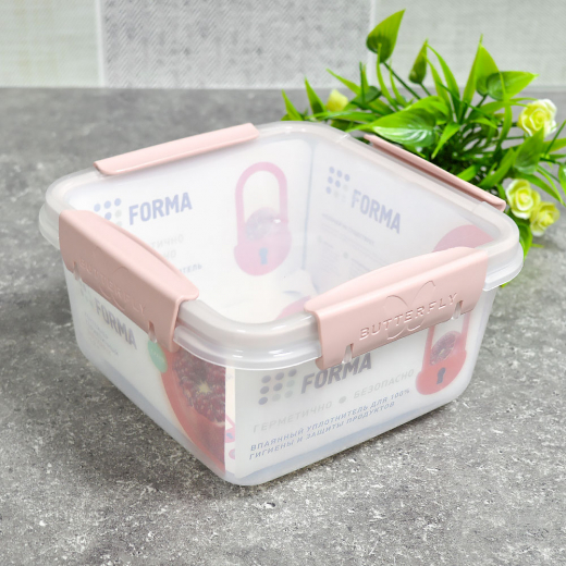 Контейнер 1,2л BATTERFLY LIGHT гермет розовый