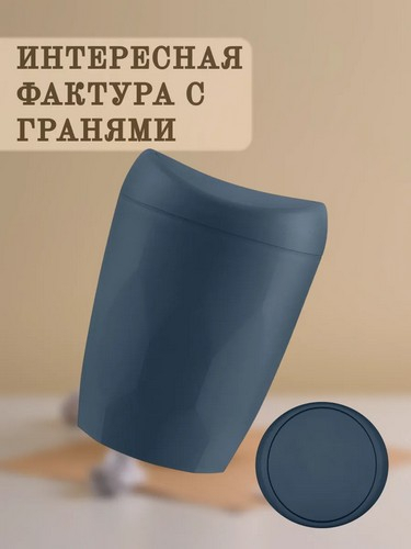 Контейнер для мусора 1л Лайт косм серый