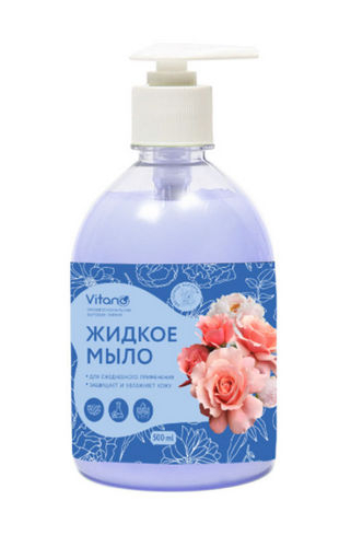 Мыло жидкое 500мл Цветочное ассорти VITANO