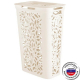 Корзина для белья 40л Leaves молочный 440*275*635мм