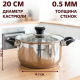 Манн -кастрюля 20х11,5см. 3,5л. со стекл. крышкой, индукция