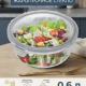 Контейнер для продуктов на защелках 600мл круглый стекло